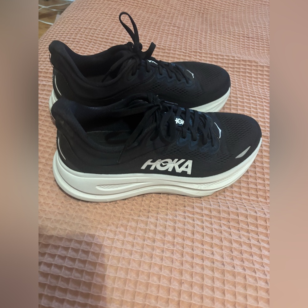 Hoka Women's Black Athletic Shoes with White Soles